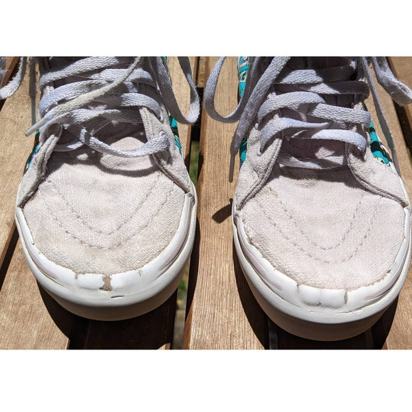 VANs SEA PARTY SK8 HI ZIP ORCHID ICE TRUE WHITE  size: 2.5 kids - Picture 9 of 11